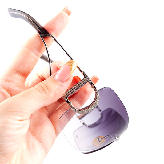 Dior DIORLY 1 Purple Gradient Vintage Shield Sunglasses