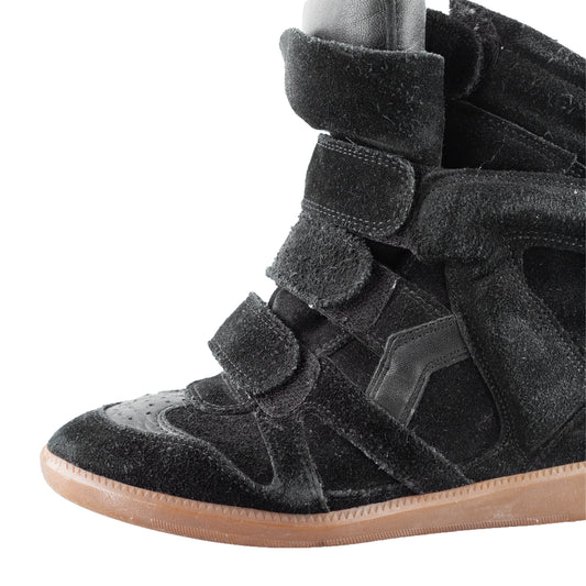 Isabel Marant Bekett Wedge Black Leather Sneakers (35 EU)