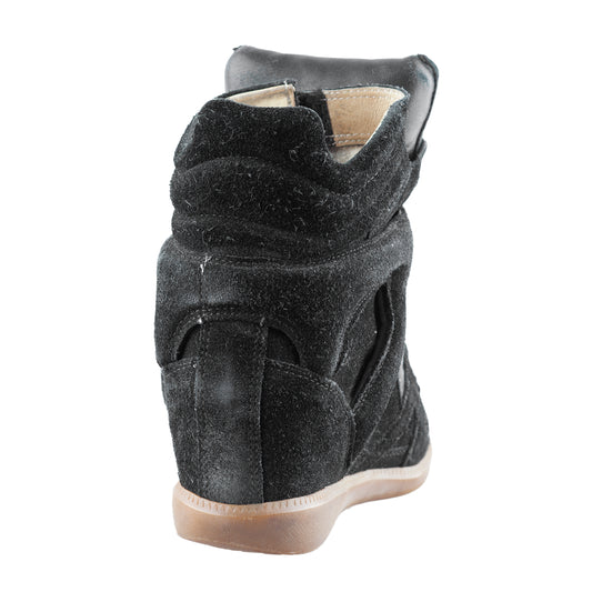 Isabel Marant Bekett Wedge Black Leather Sneakers (35 EU)