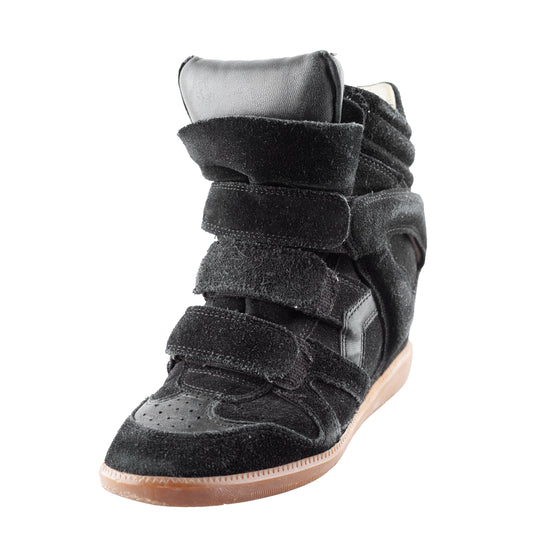 Isabel Marant Bekett Wedge Black Leather Sneakers (35 EU)