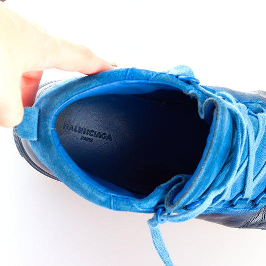 Balenciaga Arena RARE Blue High Gradient Leather Shoes (40 IT/41 EU)
