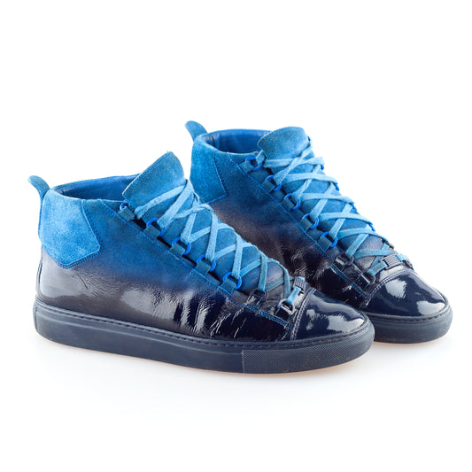 Balenciaga Arena RARE Blue High Gradient Leather Shoes (40 IT/41 EU)