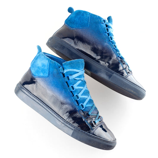 Balenciaga Arena RARE Blue High Gradient Leather Shoes (40 IT/41 EU)