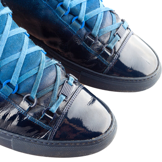 Balenciaga Arena RARE Blue High Gradient Leather Shoes (40 IT/41 EU)