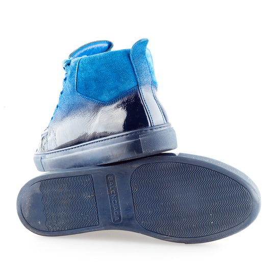Balenciaga Arena RARE Blue High Gradient Leather Shoes (40 IT/41 EU)