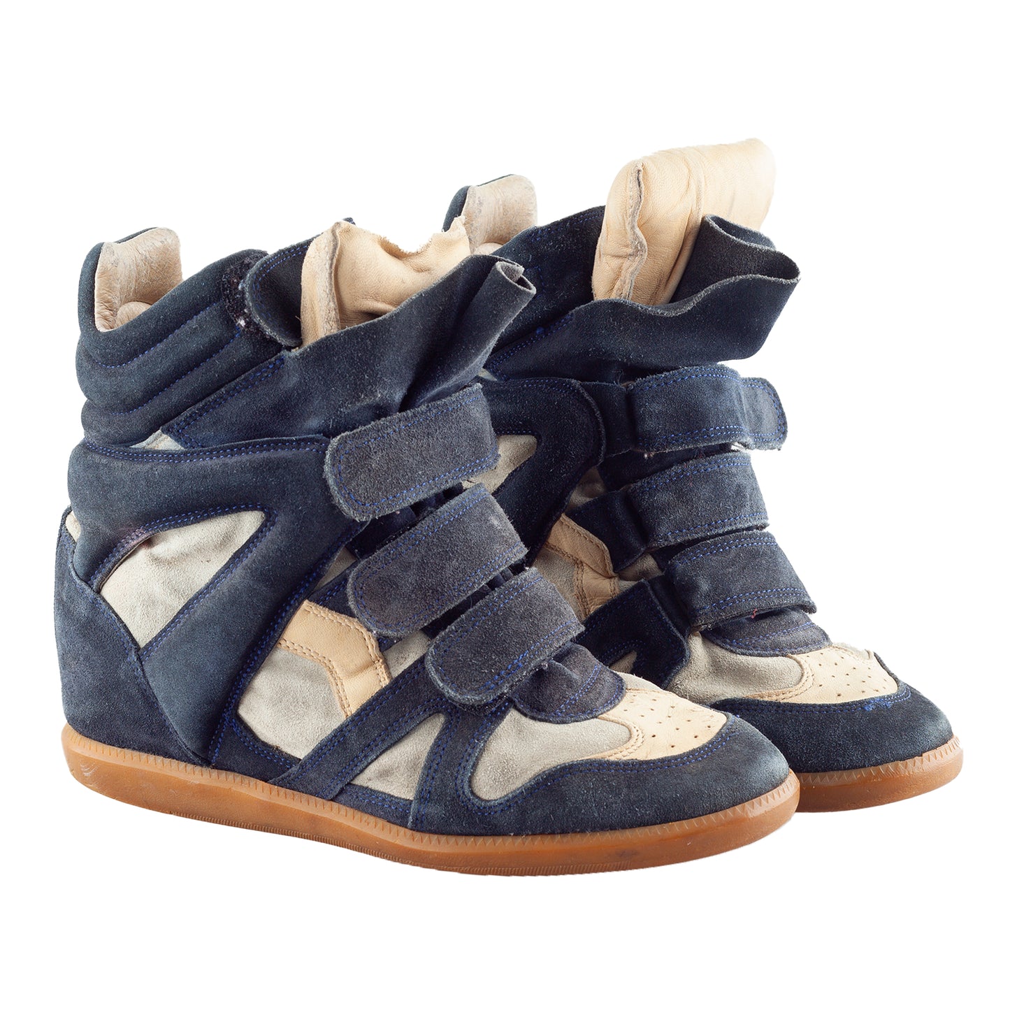 Isabel Marant Bekett Wedge Navy Leather Sneakers (39 EU)