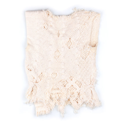 Junya Watanabe Comme Des Garçons Crochet Asymmetrical Vintage Beige Top (M)