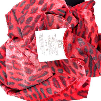 Just Cavalli Red Cheetah Printed Vintage Top (S)