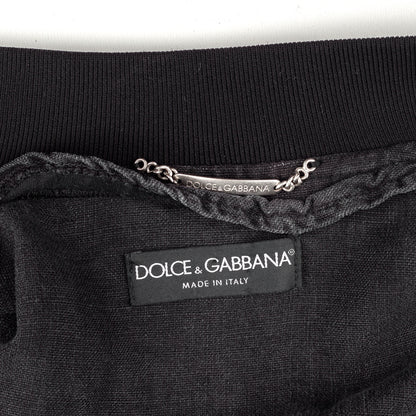 Dolce & Gabbana Vintage Black Denim Bomber Jacket (S)