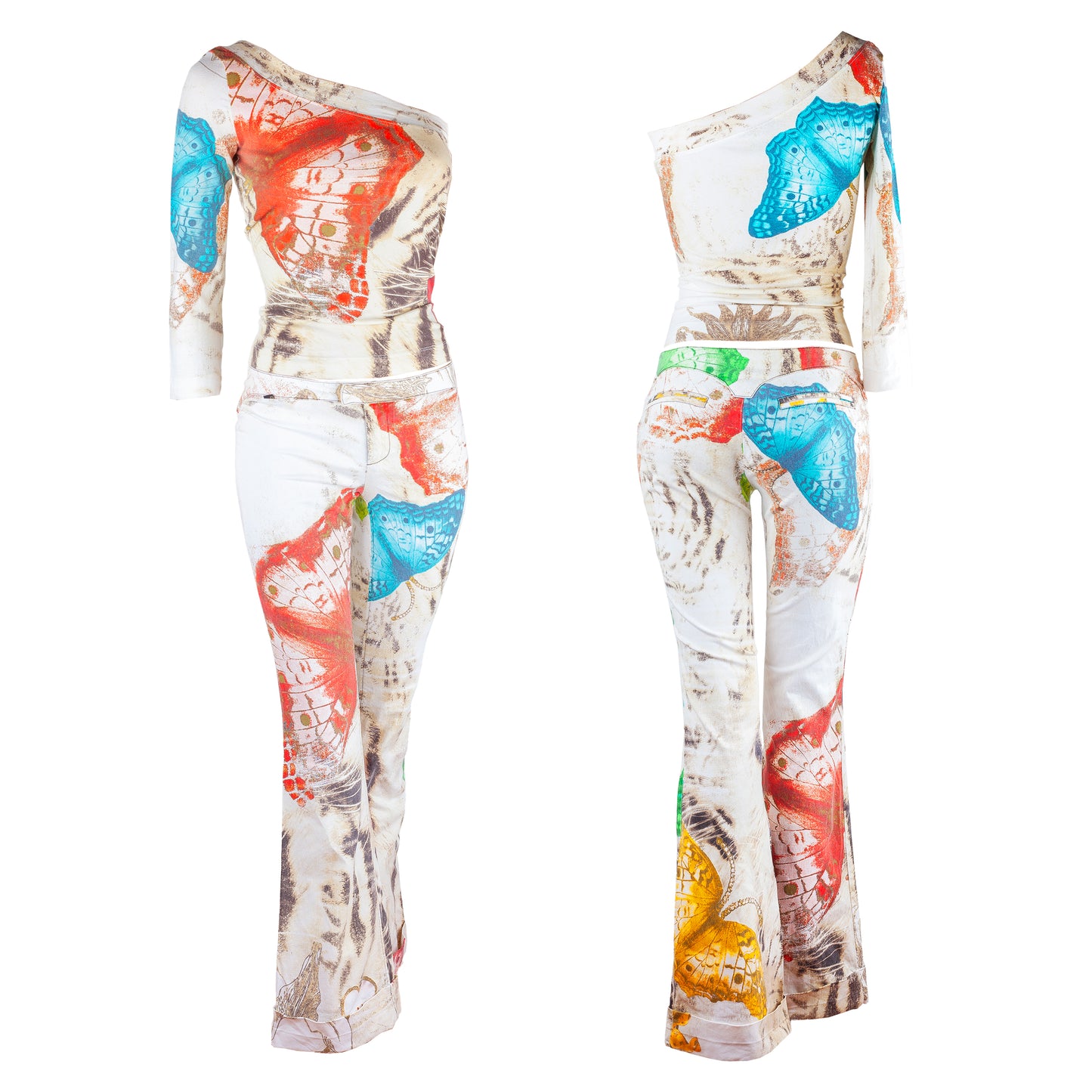 Just Cavalli Vintage Butterfly One Shoulder Top (S-M)