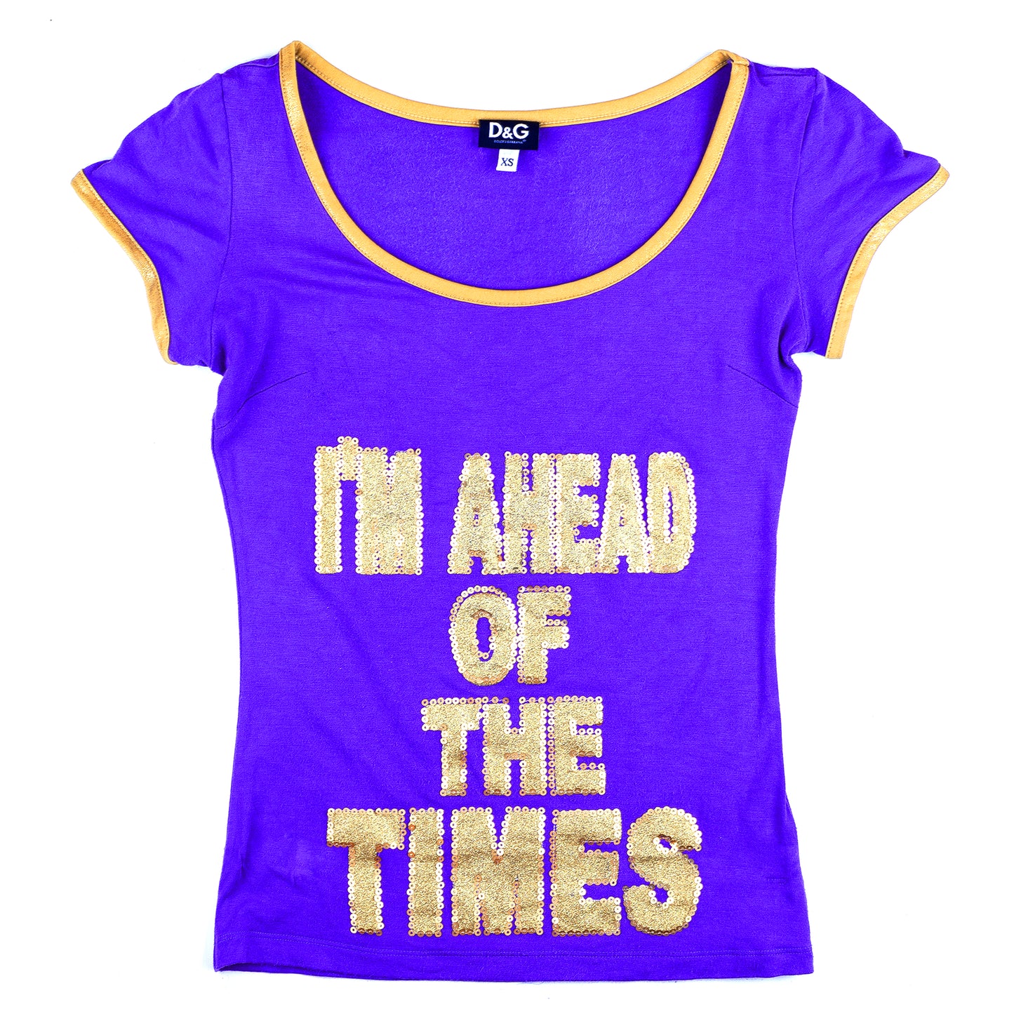 Dolce & Gabbana “I’m Ahead of the Times”  Vintage Purple T-Shirt (XS)