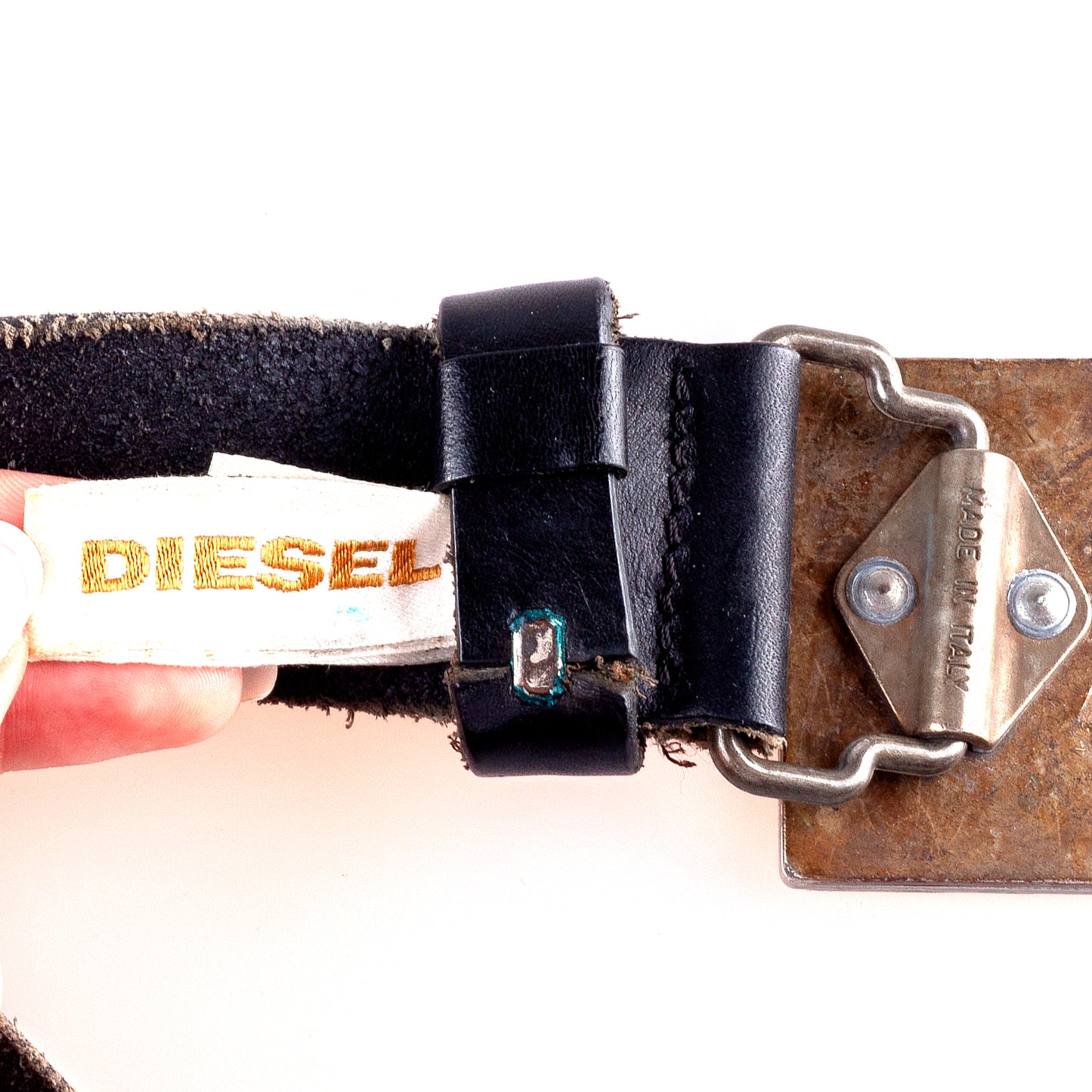 Diesel Credit Card Vintage Leather Belt (95 CM)