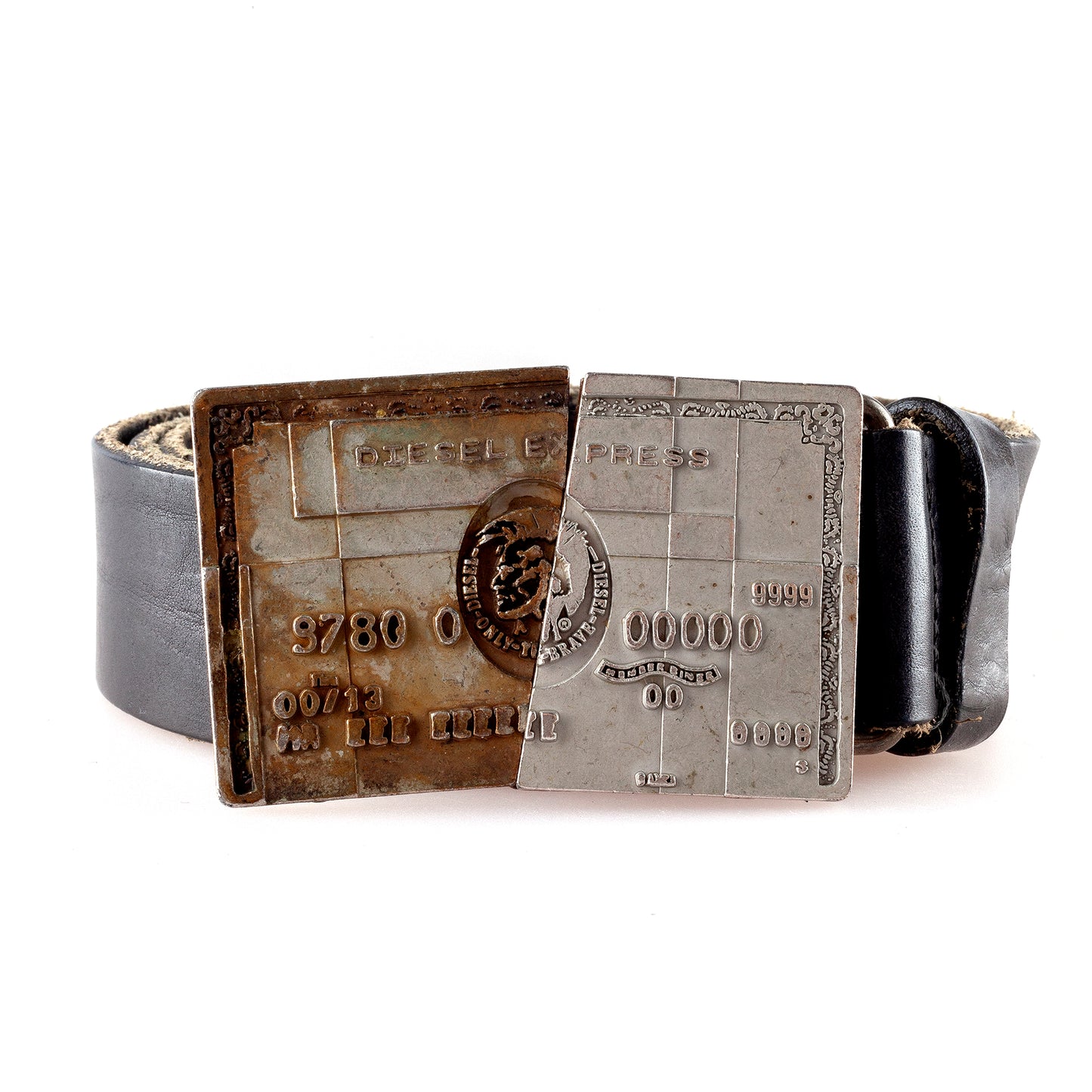 Diesel Credit Card Vintage Leather Belt (95 CM)