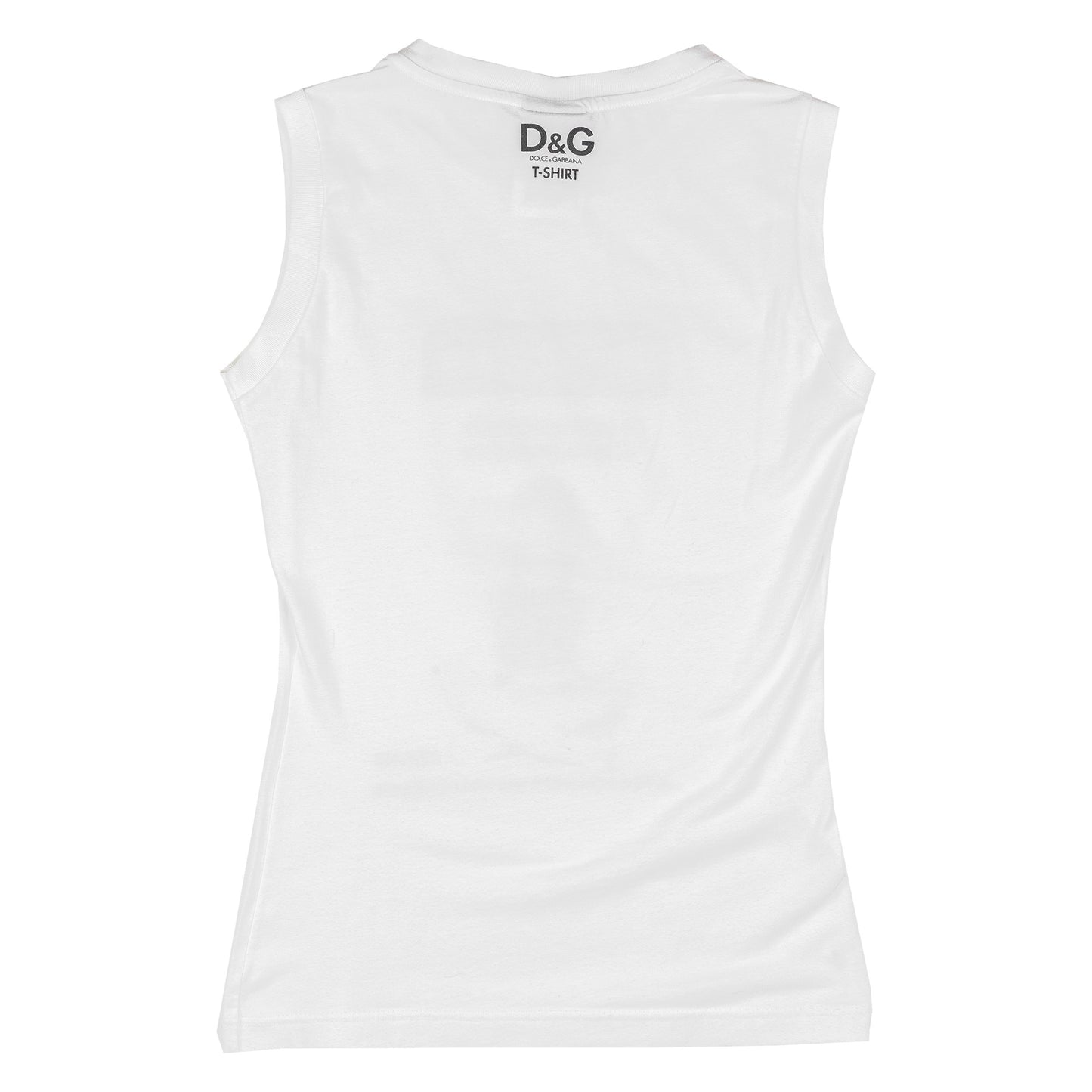 Dolce & Gabbana Bubble Gum Graphic White Tank Top (XS)