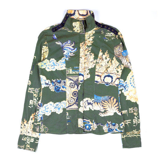 Just Cavalli Dragon Oriental Long Sleeve Shirt (L)