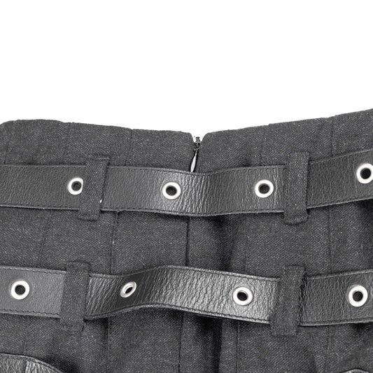 Dolce & Gabbana Grey Asymmetrical Belted Mini Skirt (XS)