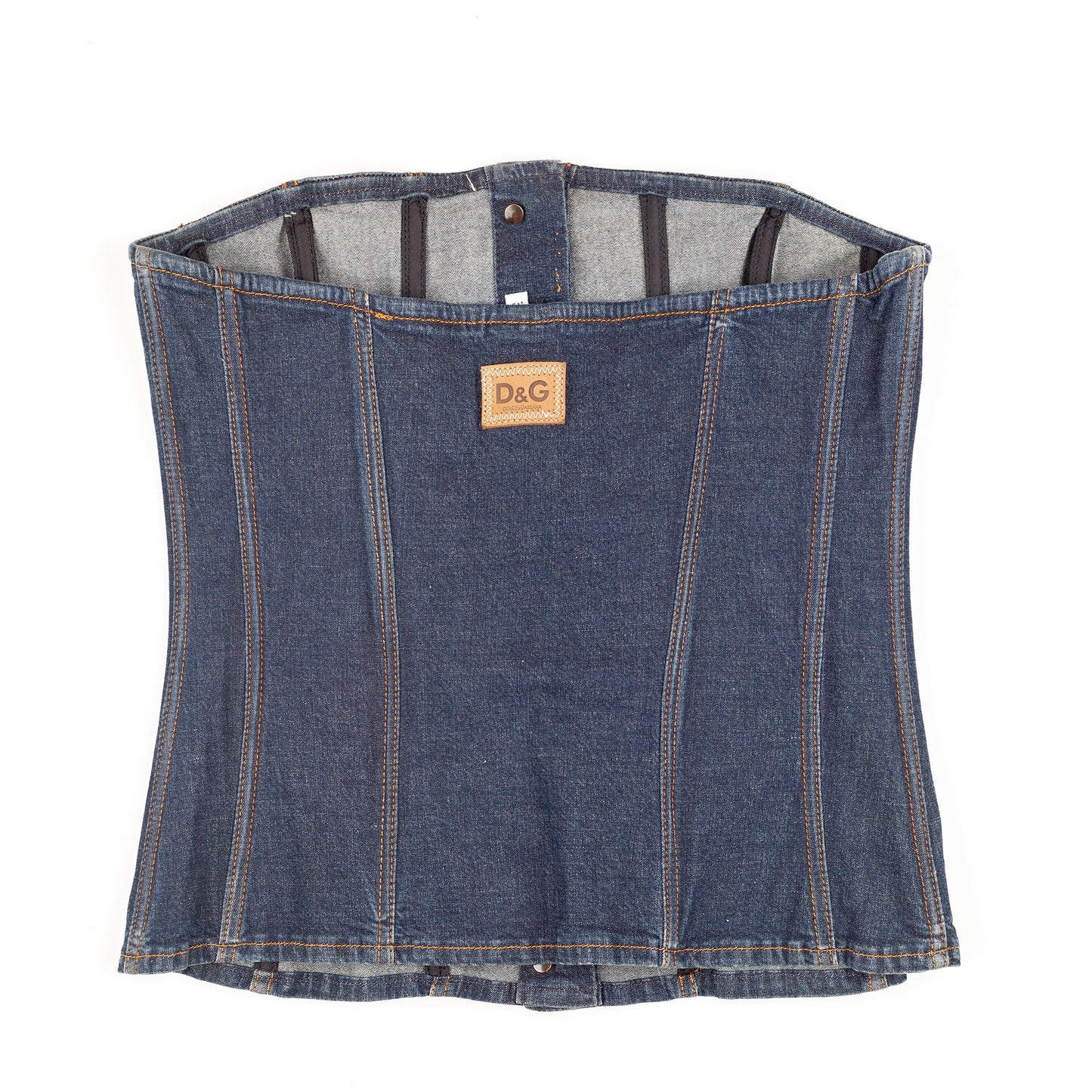 Dolce & Gabbana Button Up Denim Bustier Top (M)