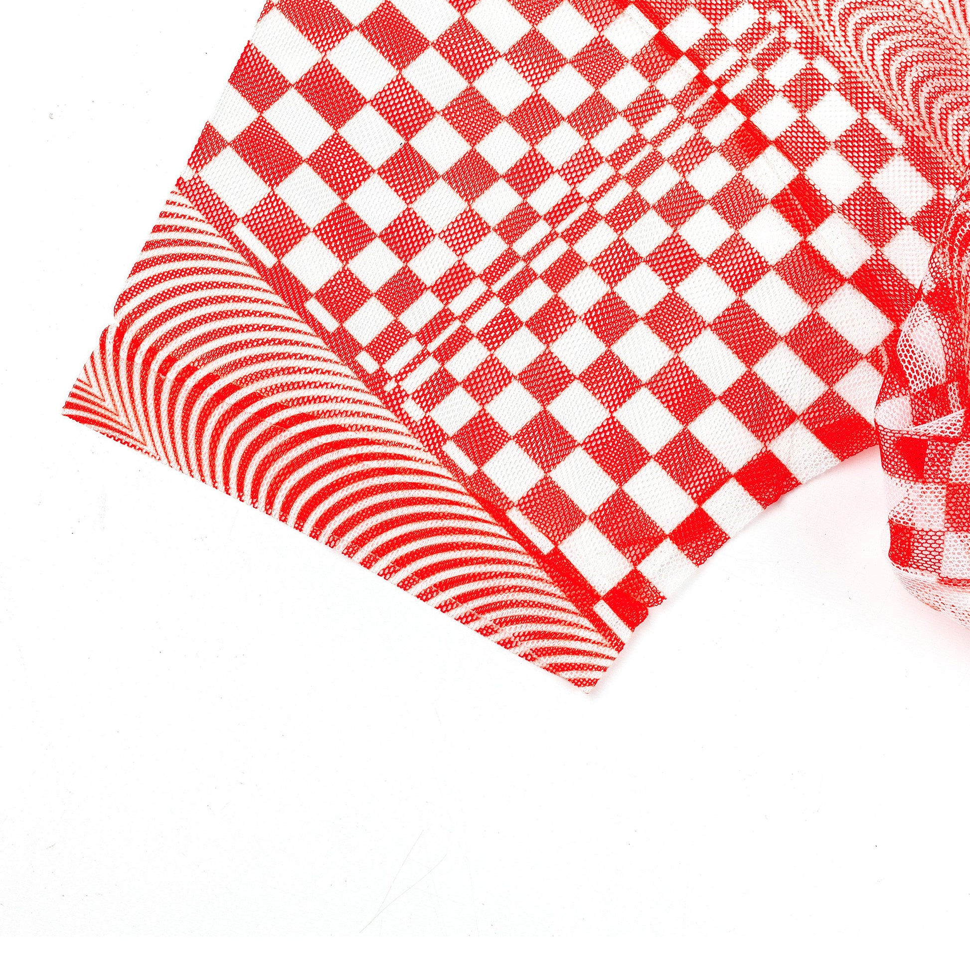 CDG Comme des Garçons Checkered White and Red Mesh Top (M)