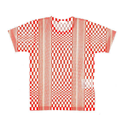 CDG Comme des Garçons Checkered White and Red Mesh Top (M)