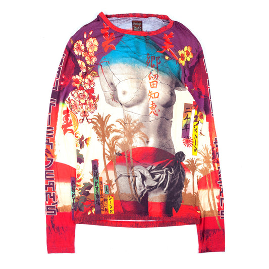 JEAN PAUL GAULTIER Vintage Broken Venus Statue Bust Japanese Print Top (L)