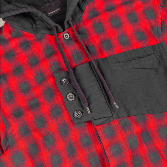 Marithé François Girbaud Checked Hooded Shirt (S)