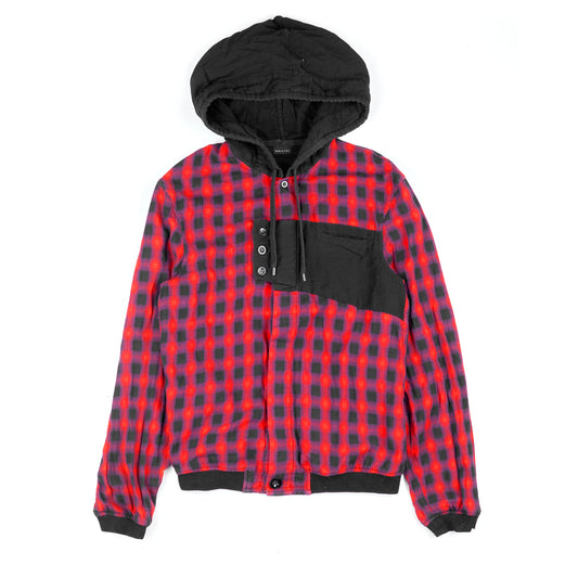 Marithé François Girbaud Checked Hooded Shirt (S)