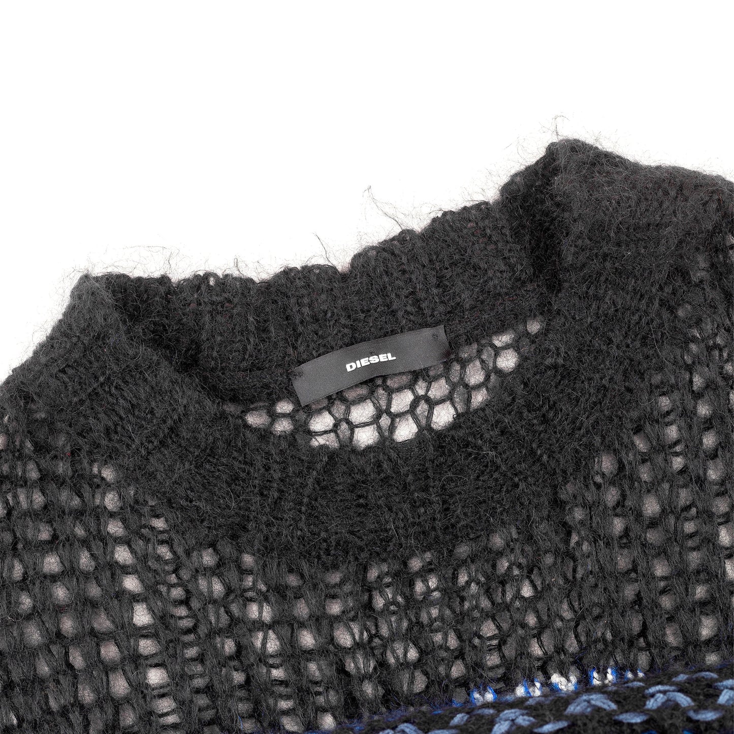 Diesel Open Knit Black/Blue Sweater  (L)