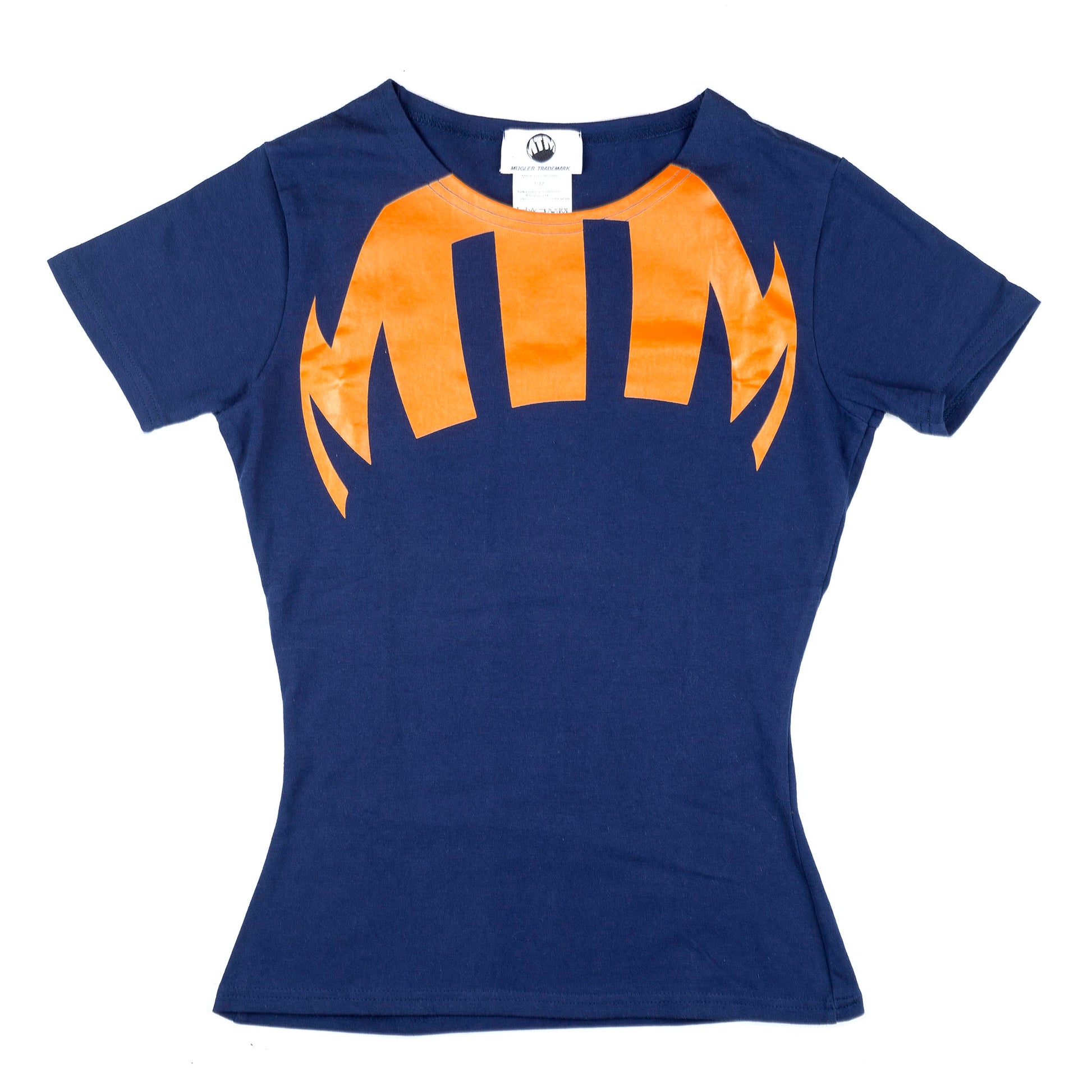 Thierry Mugler “Mugler Trademark” Navy /Orange T-Shirt (M)