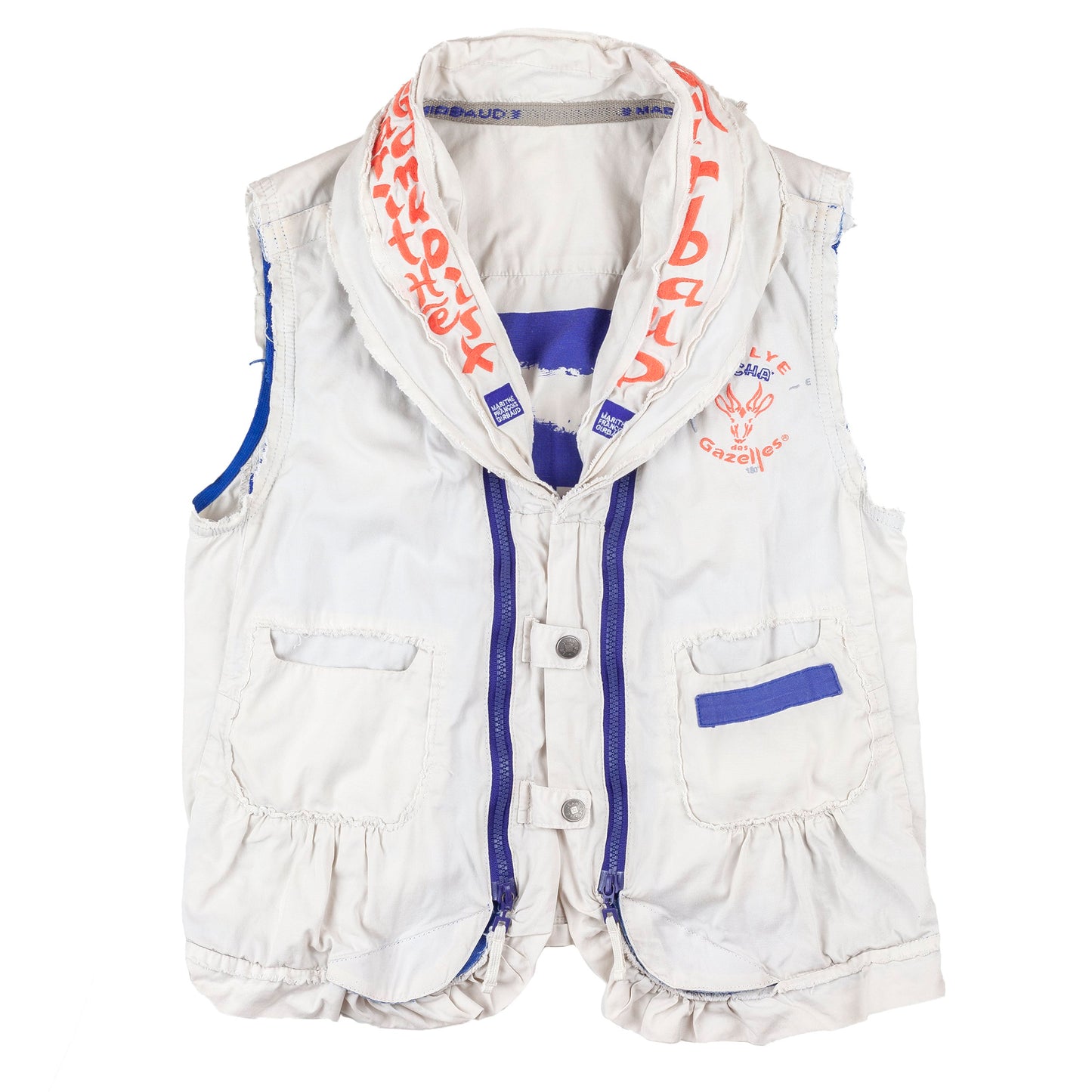 Marithé François Girbaud “Rallye Des Gazelles” Reversible Utility Multipocket Vest (S)