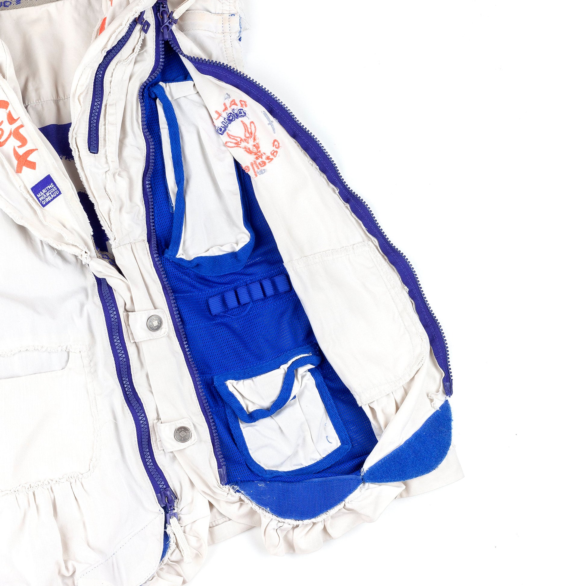 Marithé François Girbaud “Rallye Des Gazelles” Reversible Utility Multipocket Vest (S)