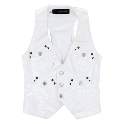 DSQUARED2 Denim White Multipocket Vest (XS)