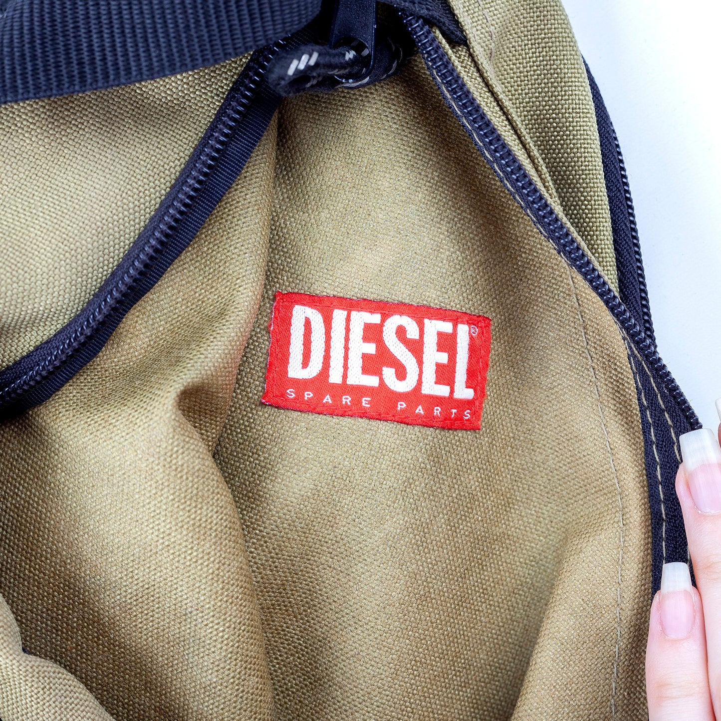 Diesel Green Multipocket Sling Bag