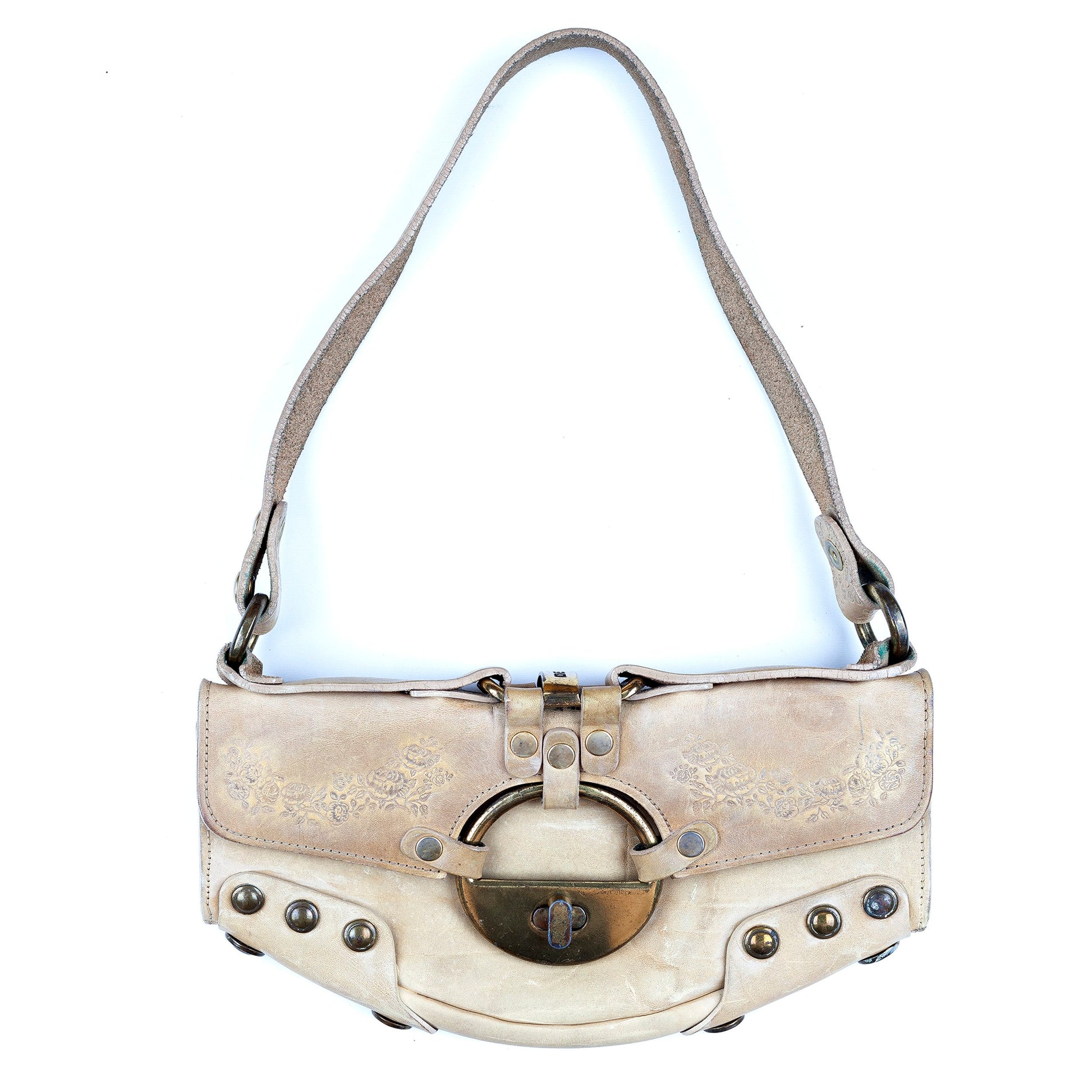 Diesel Medieval Beige Leather Shoulder Bag