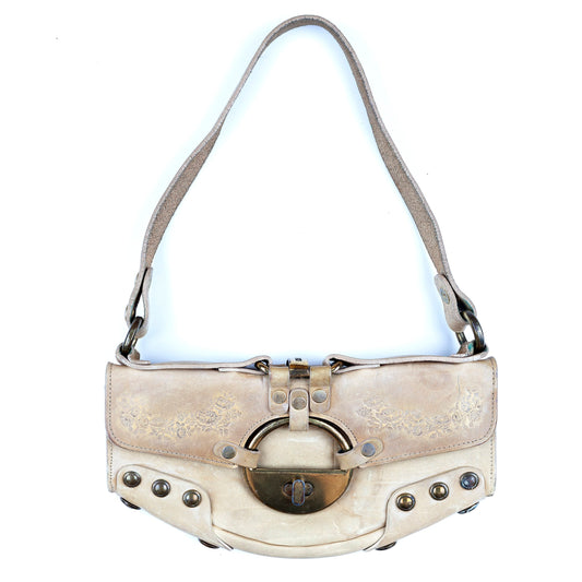 Diesel Medieval Beige Leather Shoulder Bag