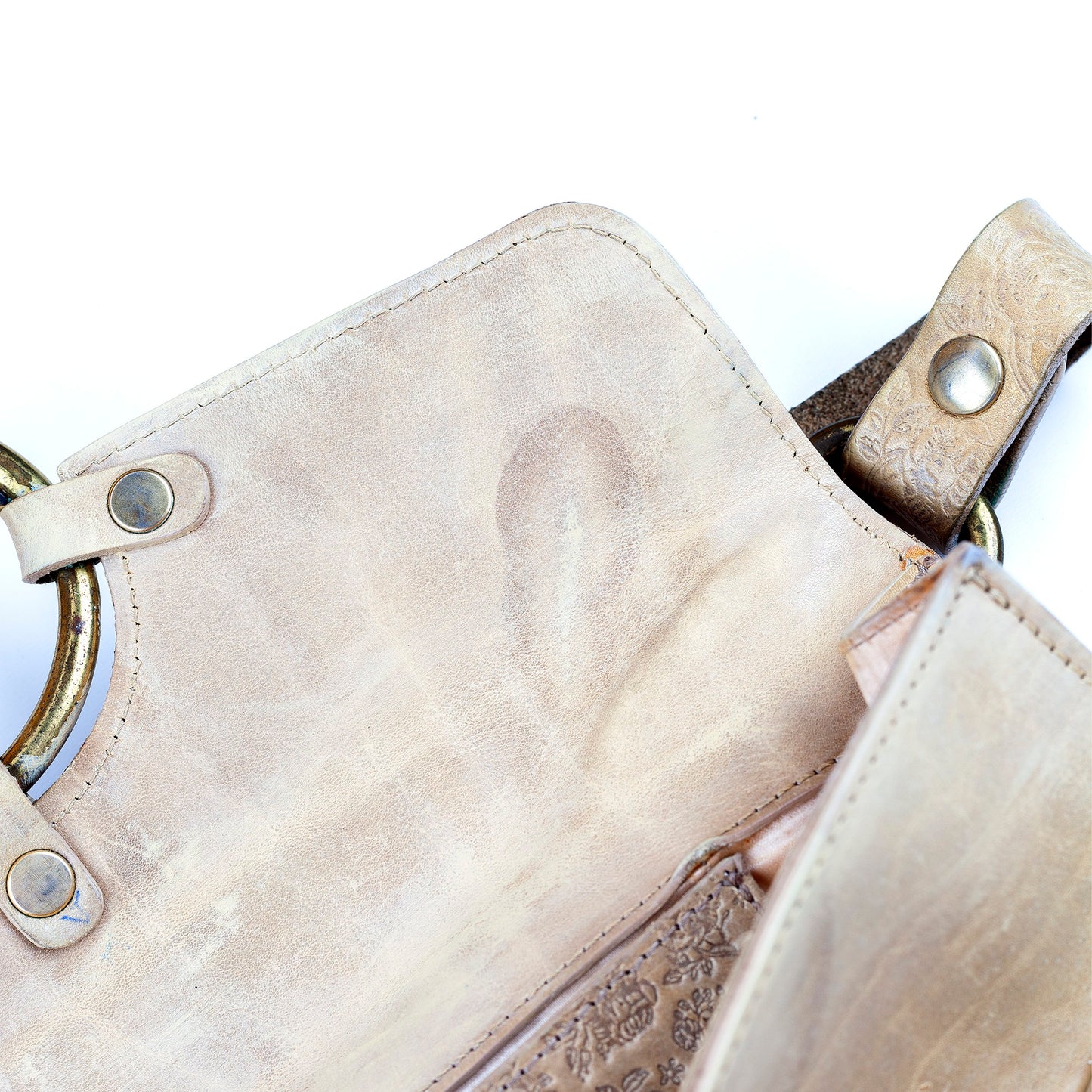 Diesel Medieval Beige Leather Shoulder Bag