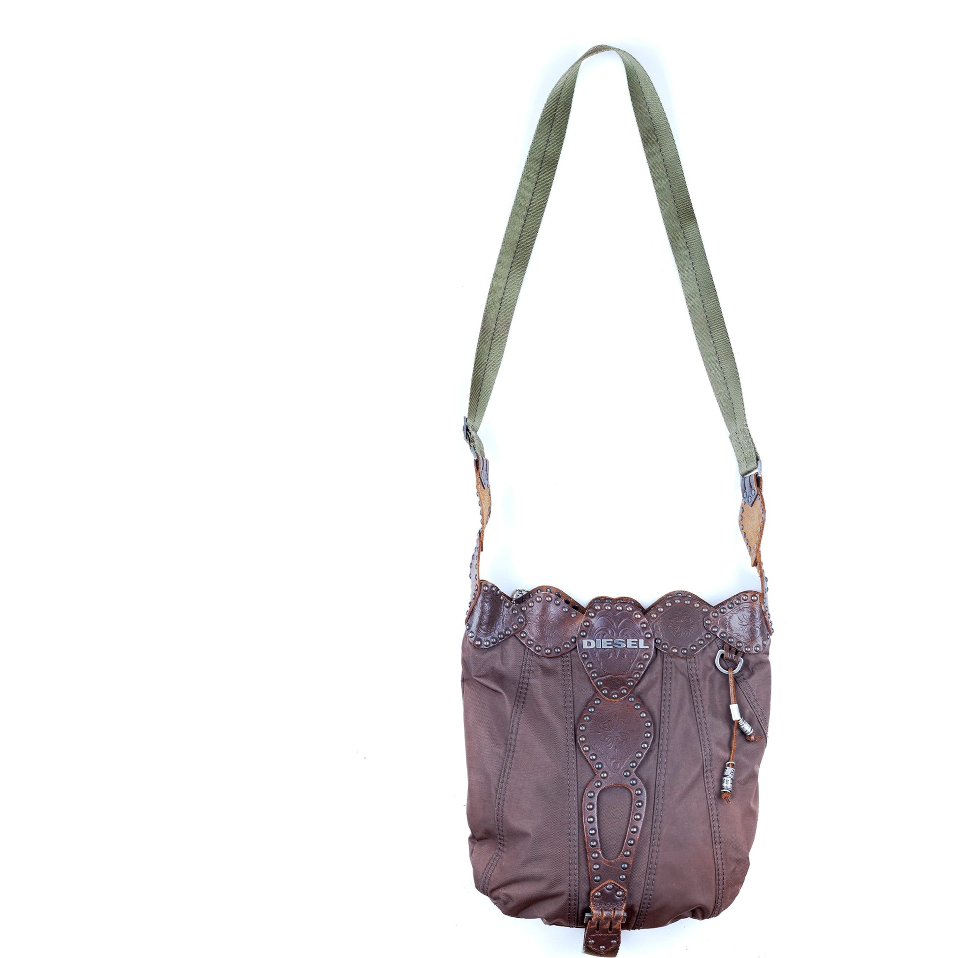 Diesel Brown Nylon Medieval Crossbody Bag