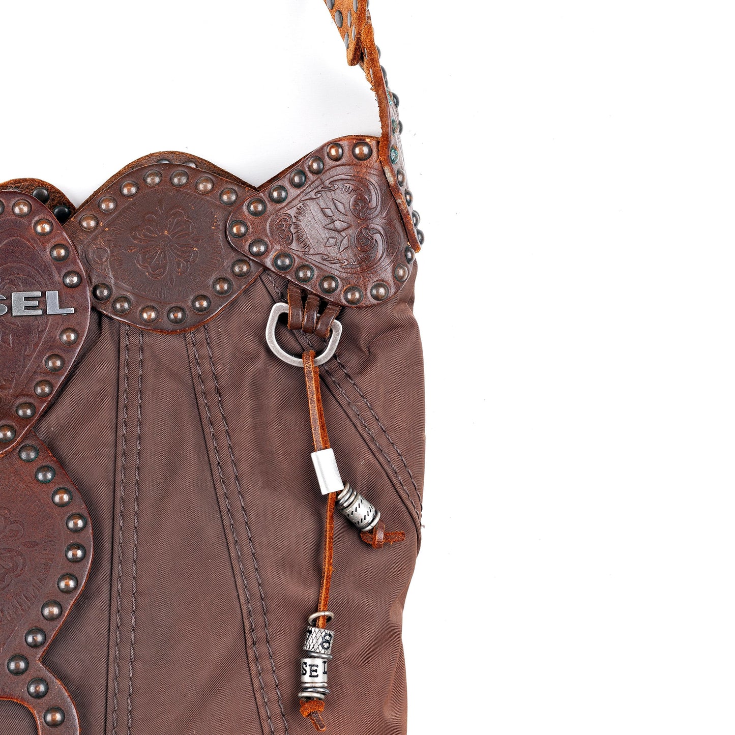 Diesel Brown Nylon Medieval Crossbody Bag