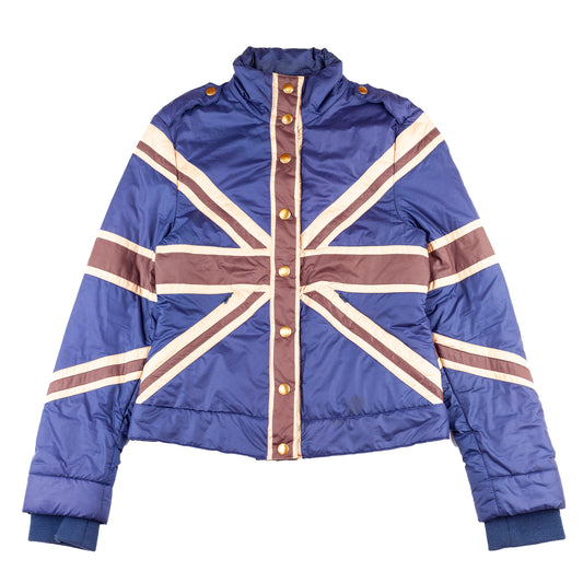 Moschino Union Jack UK Vintage Light Puffer Jacket (M)