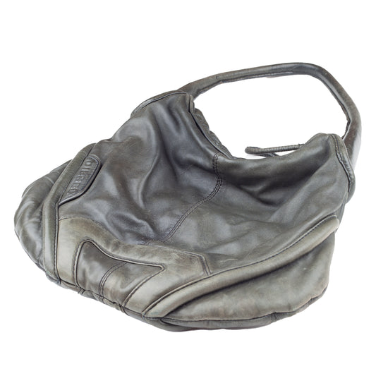 Diesel Dark Green Leather Moto Vintage Shoulder Bag