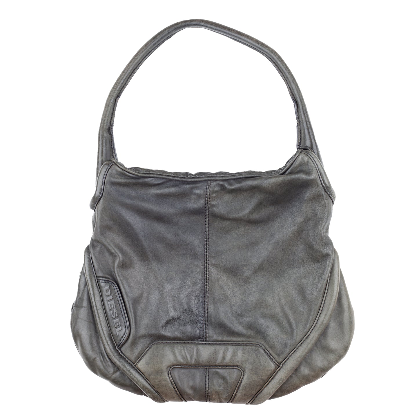 Diesel Dark Green Leather Moto Vintage Shoulder Bag