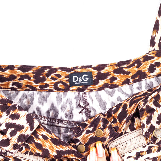 Dolce & Gabbana Leopard Denim Vintage Pants (M)