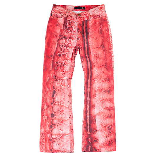 Just Cavalli Red Snake Print Vintage Pants (S)