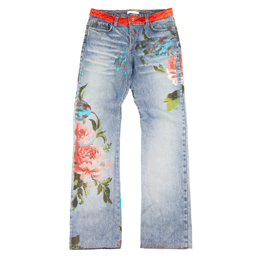 Roberto Cavalli Flower Print Denim Vintage Jeans (M)