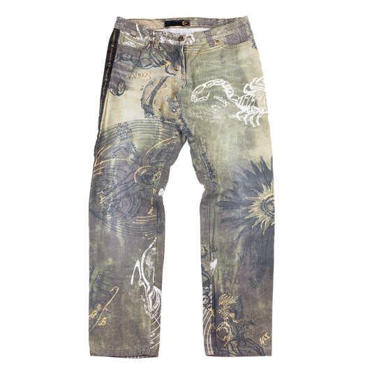 Just Cavalli AW 2003 Astrology Vintage Pants (M)