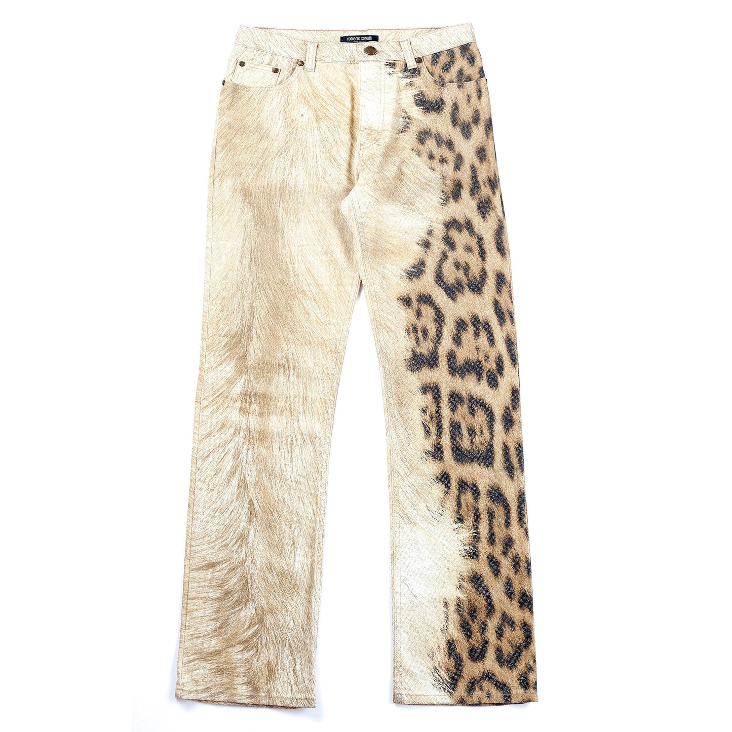 Roberto Cavalli Leopard Fur Print Pants (S)