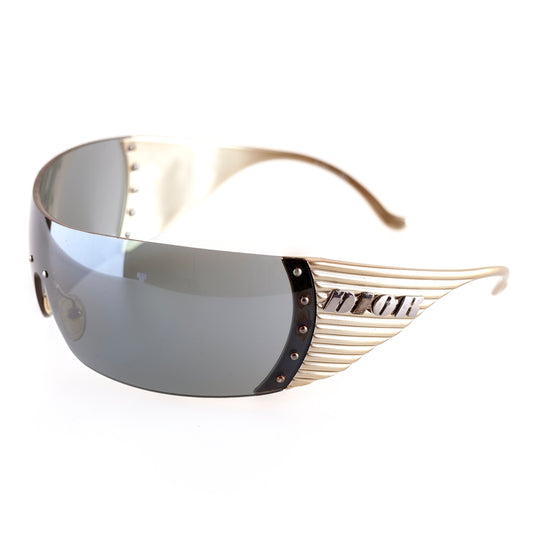 Christian Dior "Bike 4" Shield Golden Sunglasses