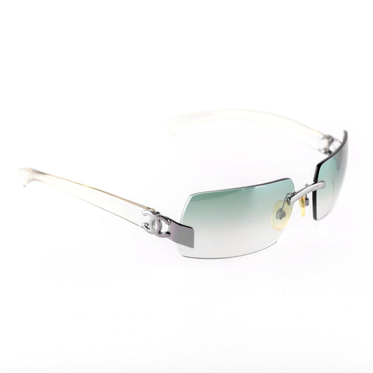 Chanel 4048 Green Frameless CC Logo Sunglasses