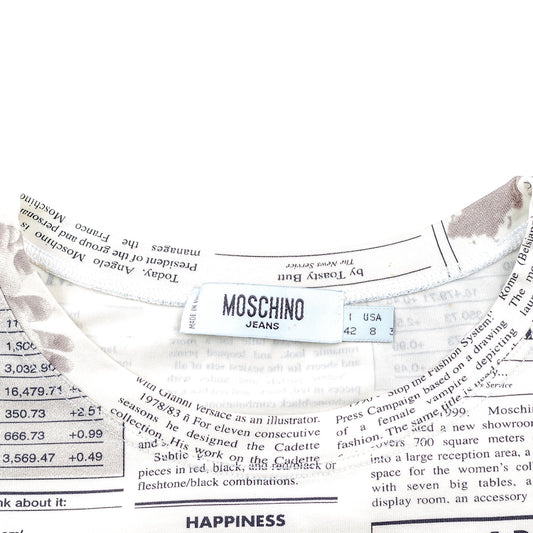Item: Moschino Jeans Newspaper Print T-shirt (S & M)