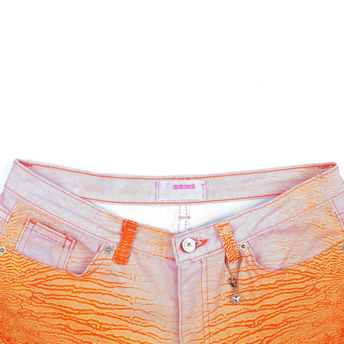 Roberto Cavalli Angel Orange Printed Pants (S)