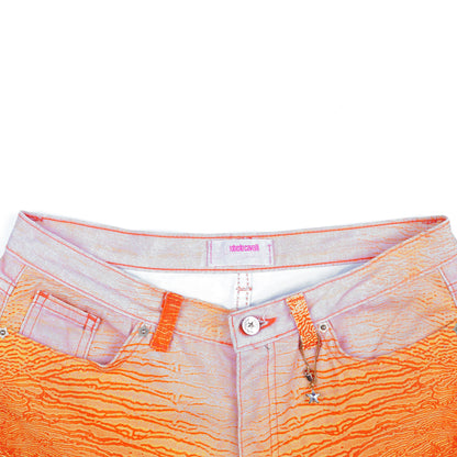 Roberto Cavalli Angel Orange Printed Pants (S)